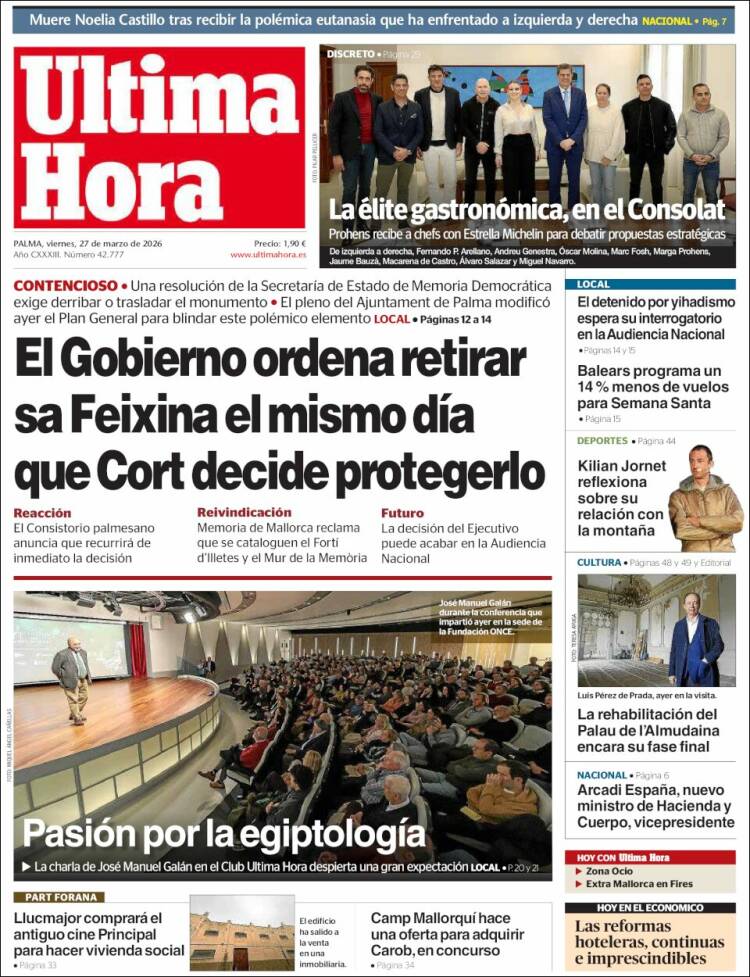 Portada de Última Hora (Espa&ntilde;a)