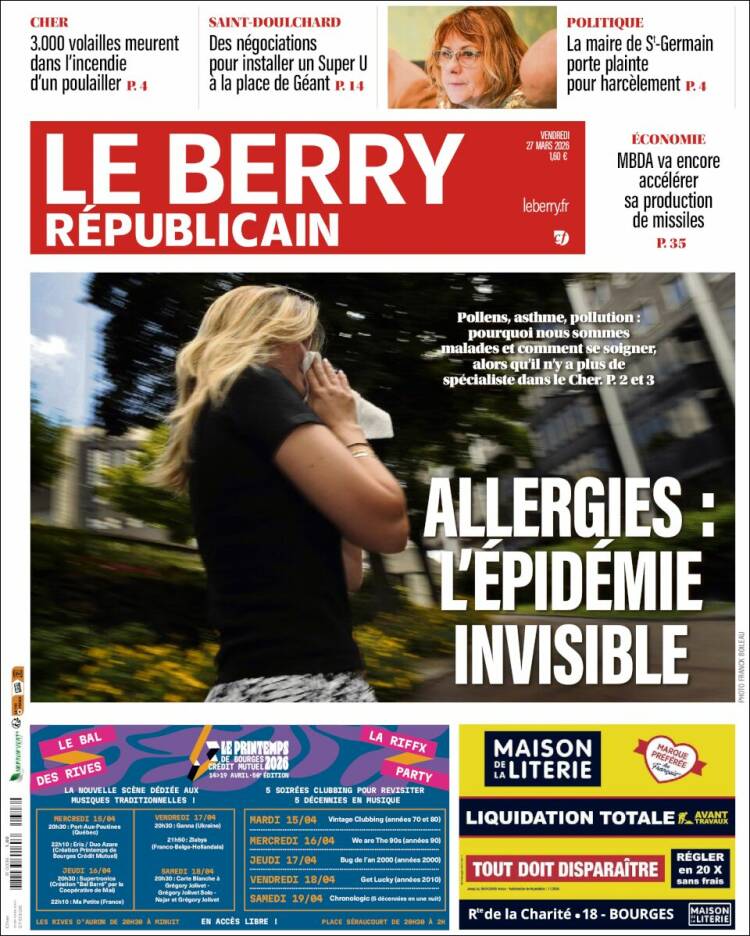 Portada de Berry Republicain (Francia)