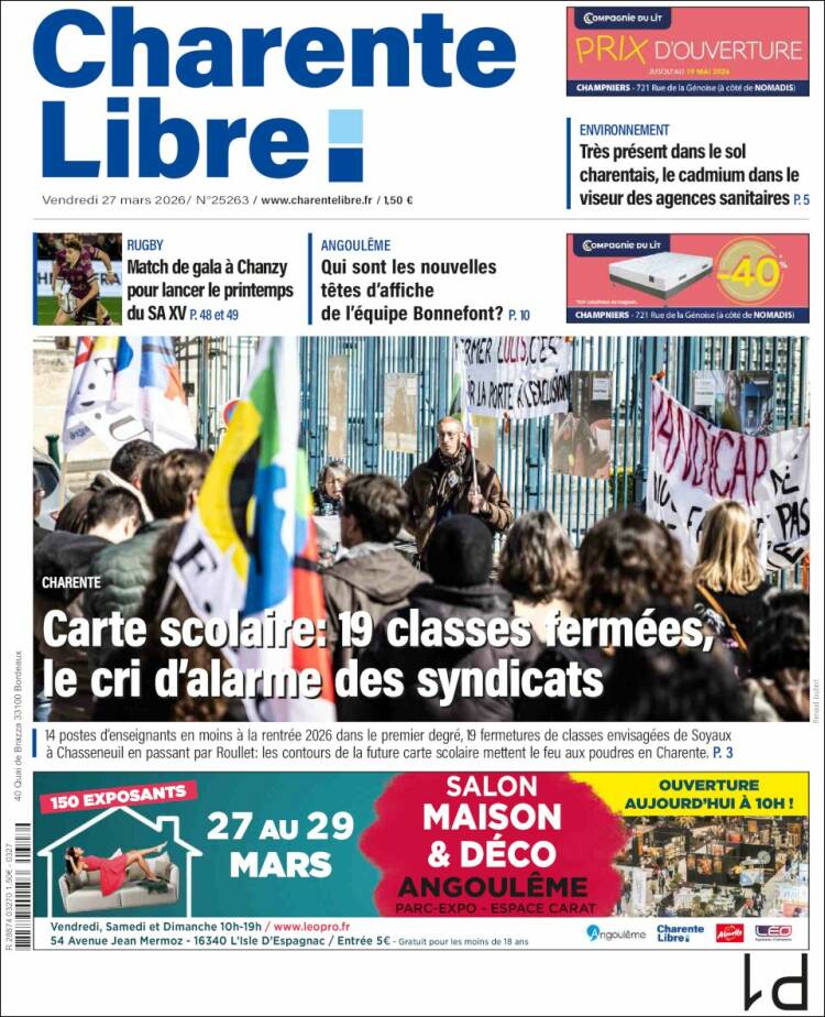 Portada de Charente Libre (Francia)