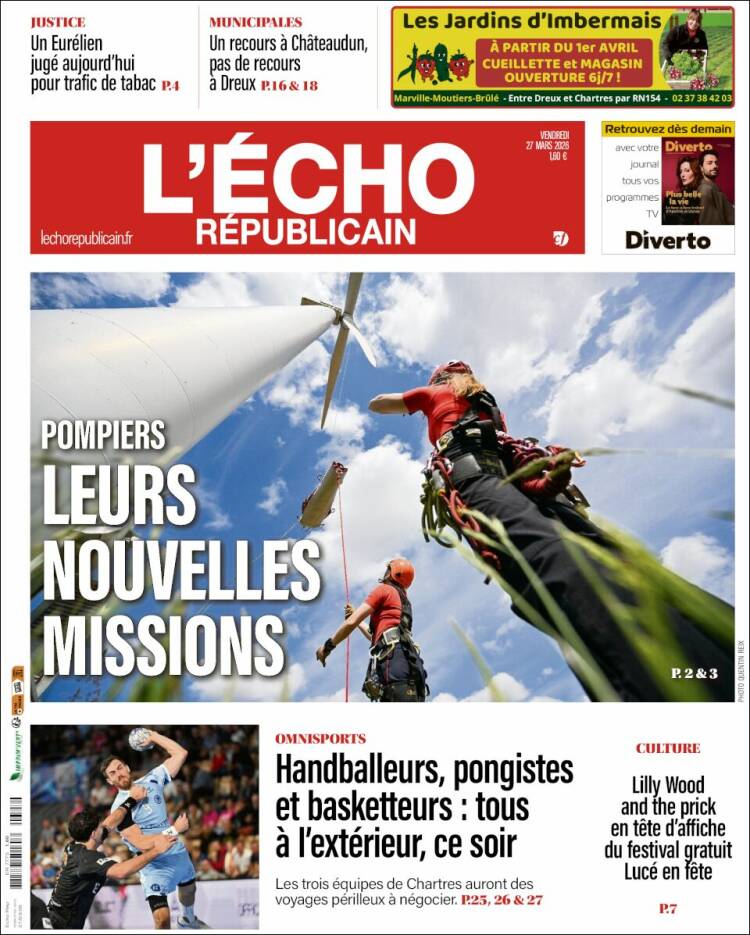 Portada de L'Echo Républicain (Francia)