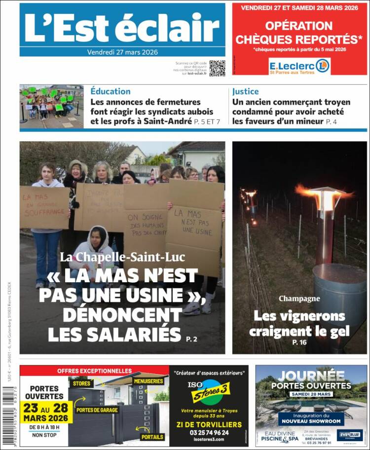Portada de L'Est Eclair (Francia)