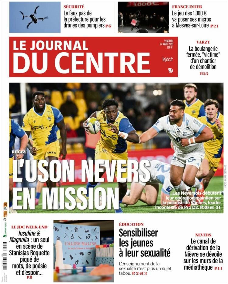 Portada de Le Journal du Centre (Francia)