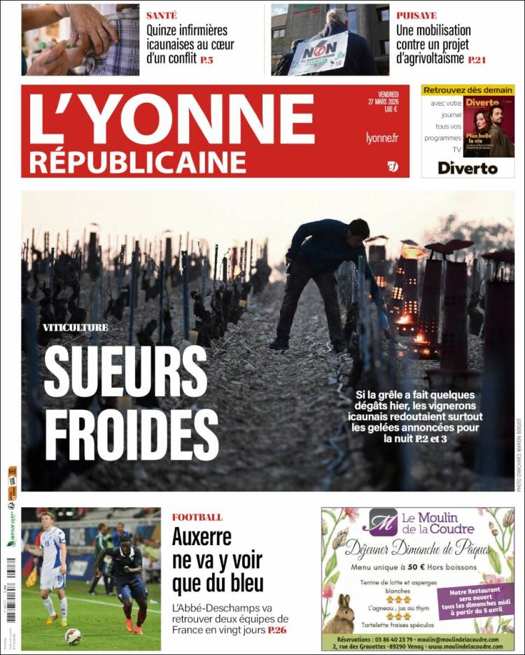 Portada de L'Yonne-Républicaine (Francia)