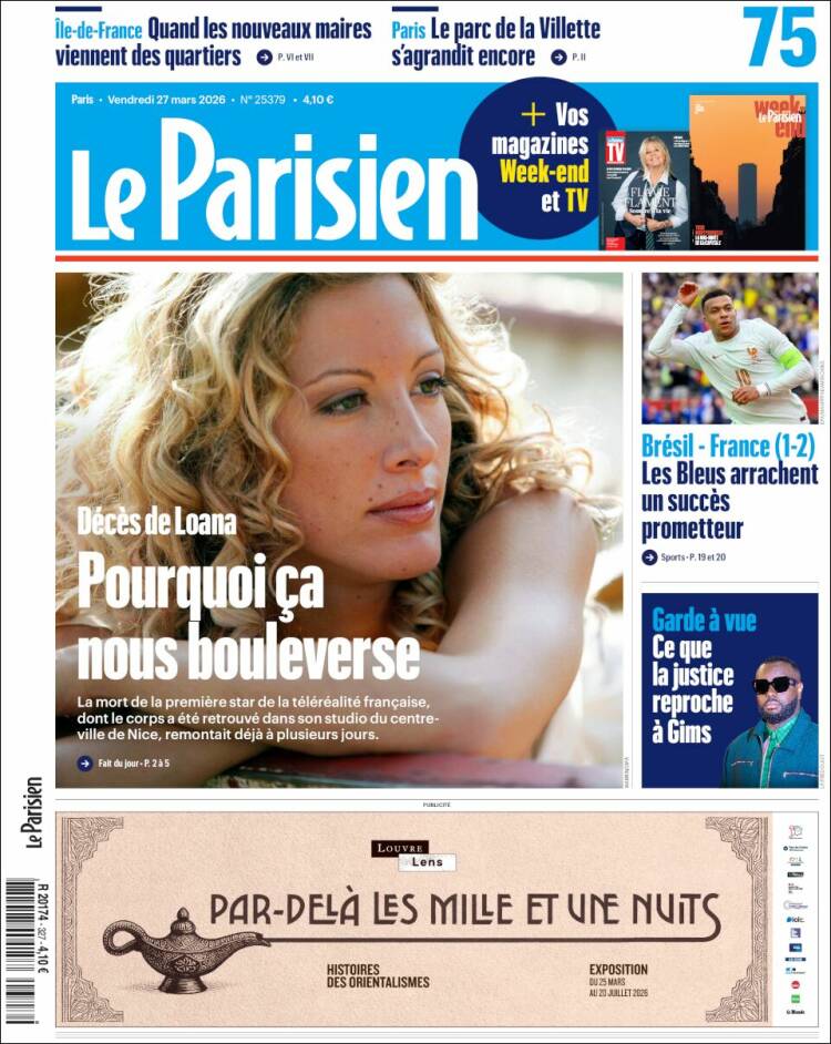 Portada de Le Parisien (Francia)