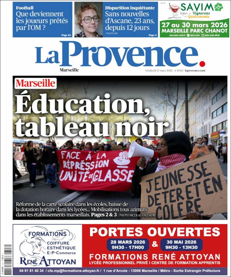 Portada de La Provence (Francia)