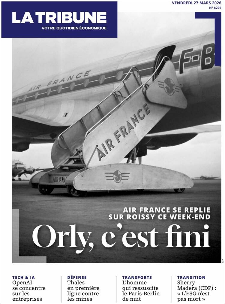 Portada de La Tribune (Francia)