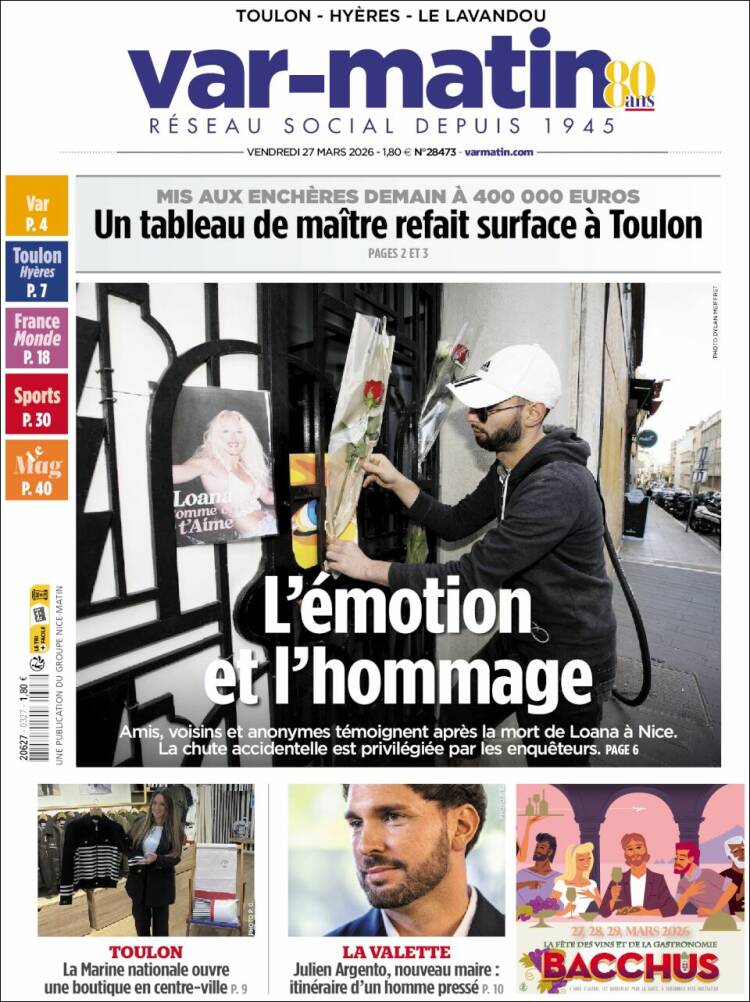Portada de Var-Matin (Francia)