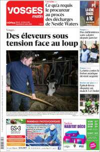 Portada de Vosges Matin (Francia)