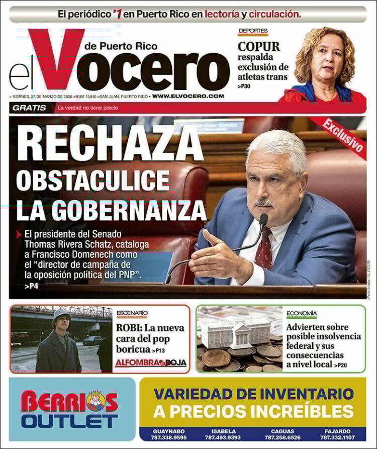 Portada de Vocero (Puerto Rico)