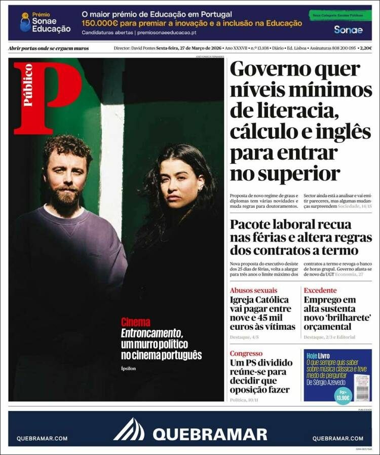 Portada de Público (Portugal)