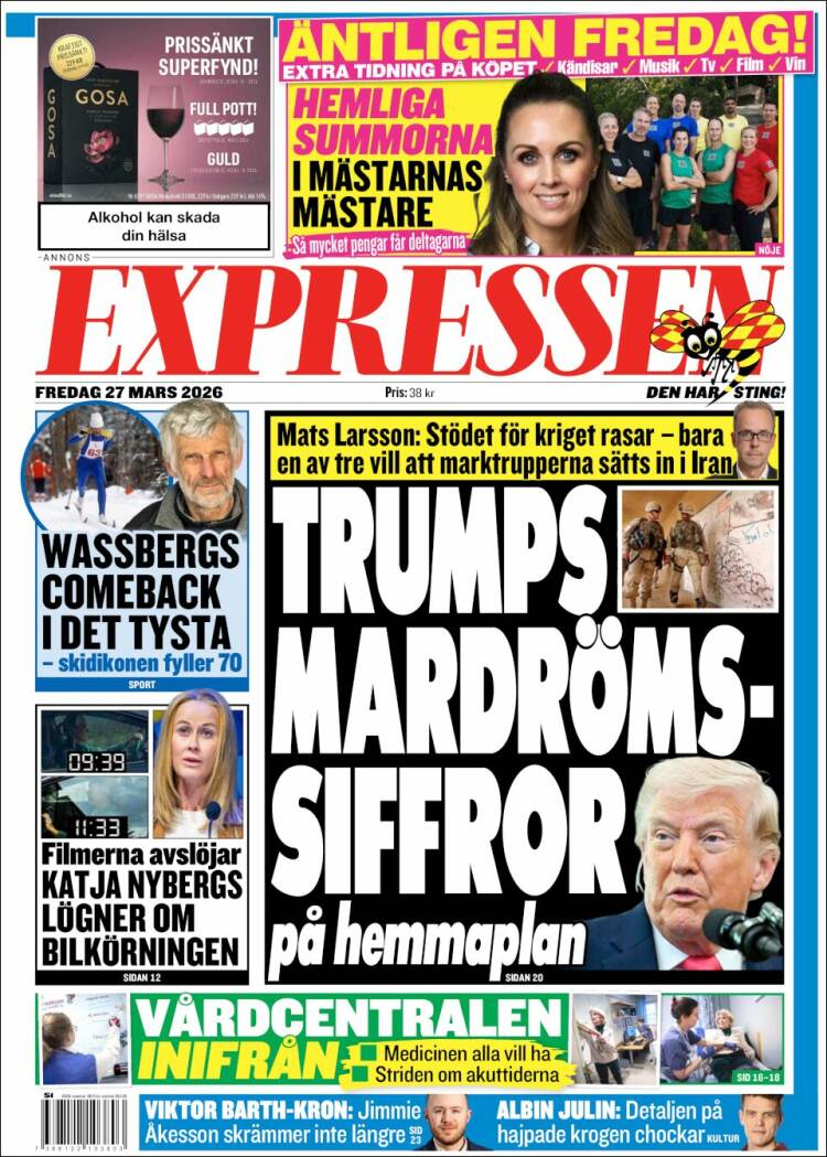 Portada de Expressen (Suecia)