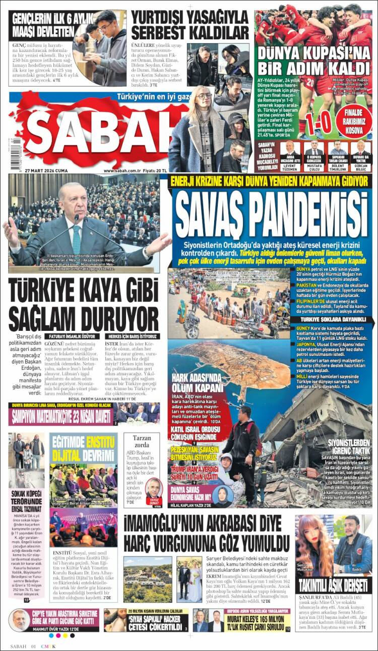 Portada de Sabah (Turqu&iacute;a)