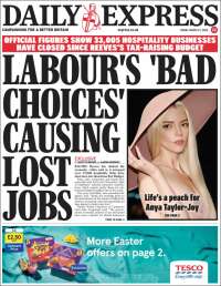 Portada de Daily Express (Reino Unido)