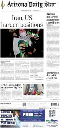 Portada de Arizona Daily Star (USA)
