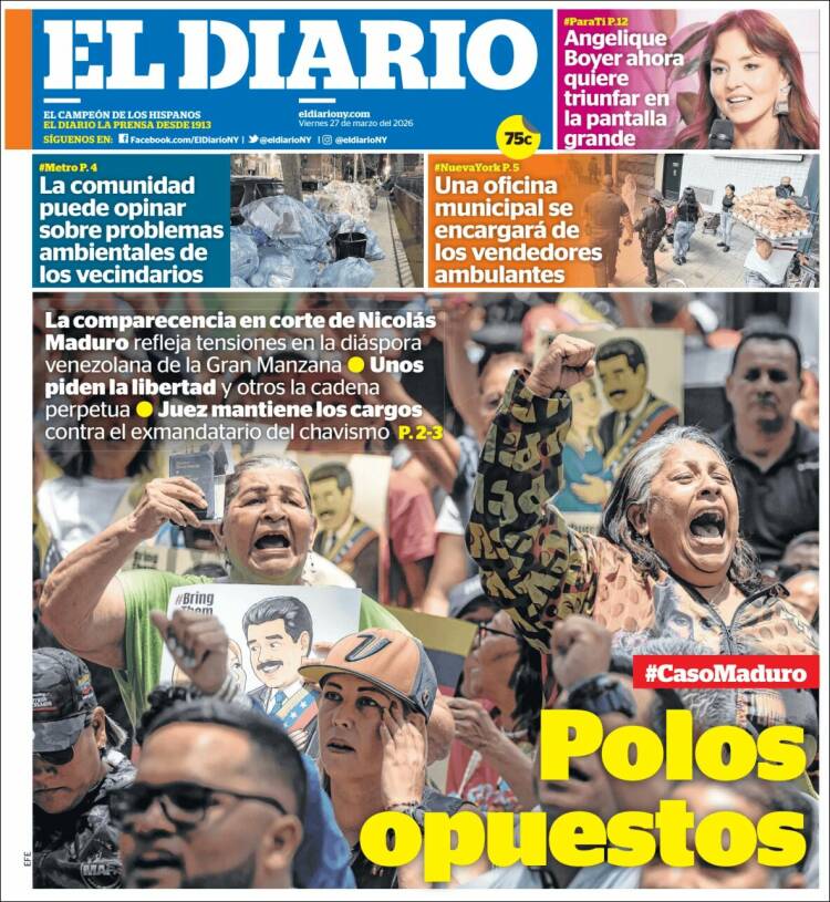 Portada de El Diario NY (USA)