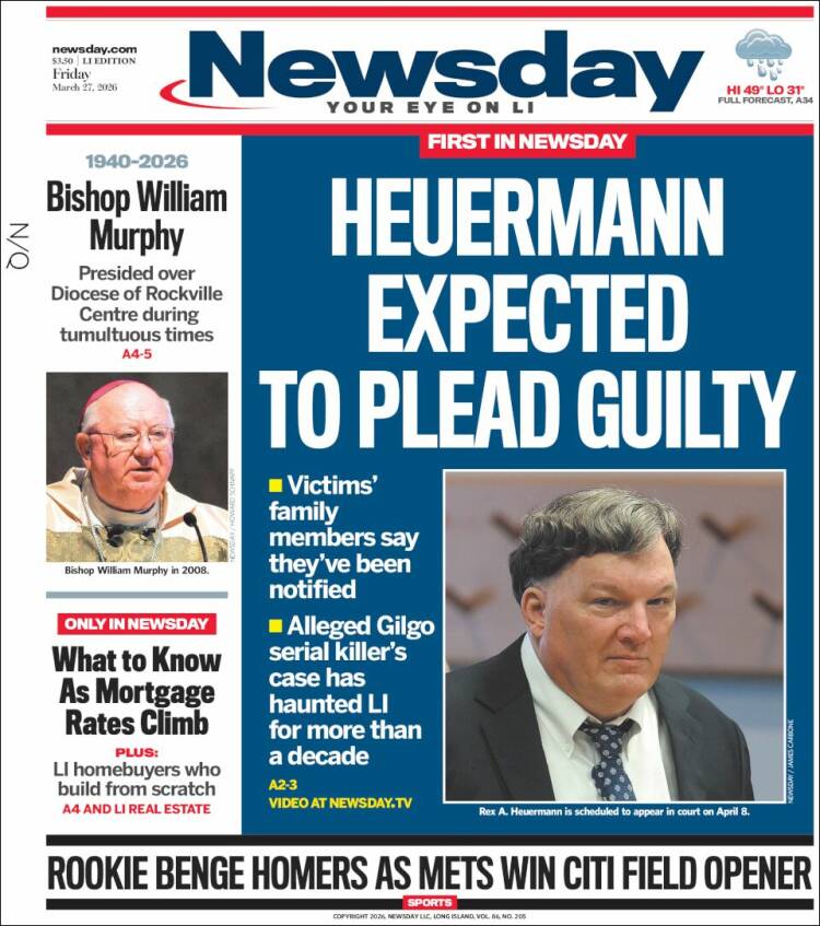 Portada de Newsday (USA)