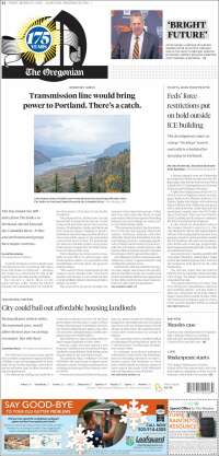 Portada de The Oregonian (USA)