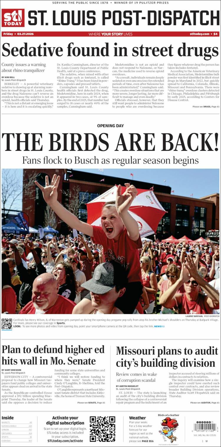 Portada de St. Louis Post-Dispatch (USA)