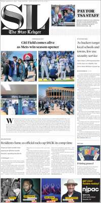 Portada de Star-Ledger (USA)