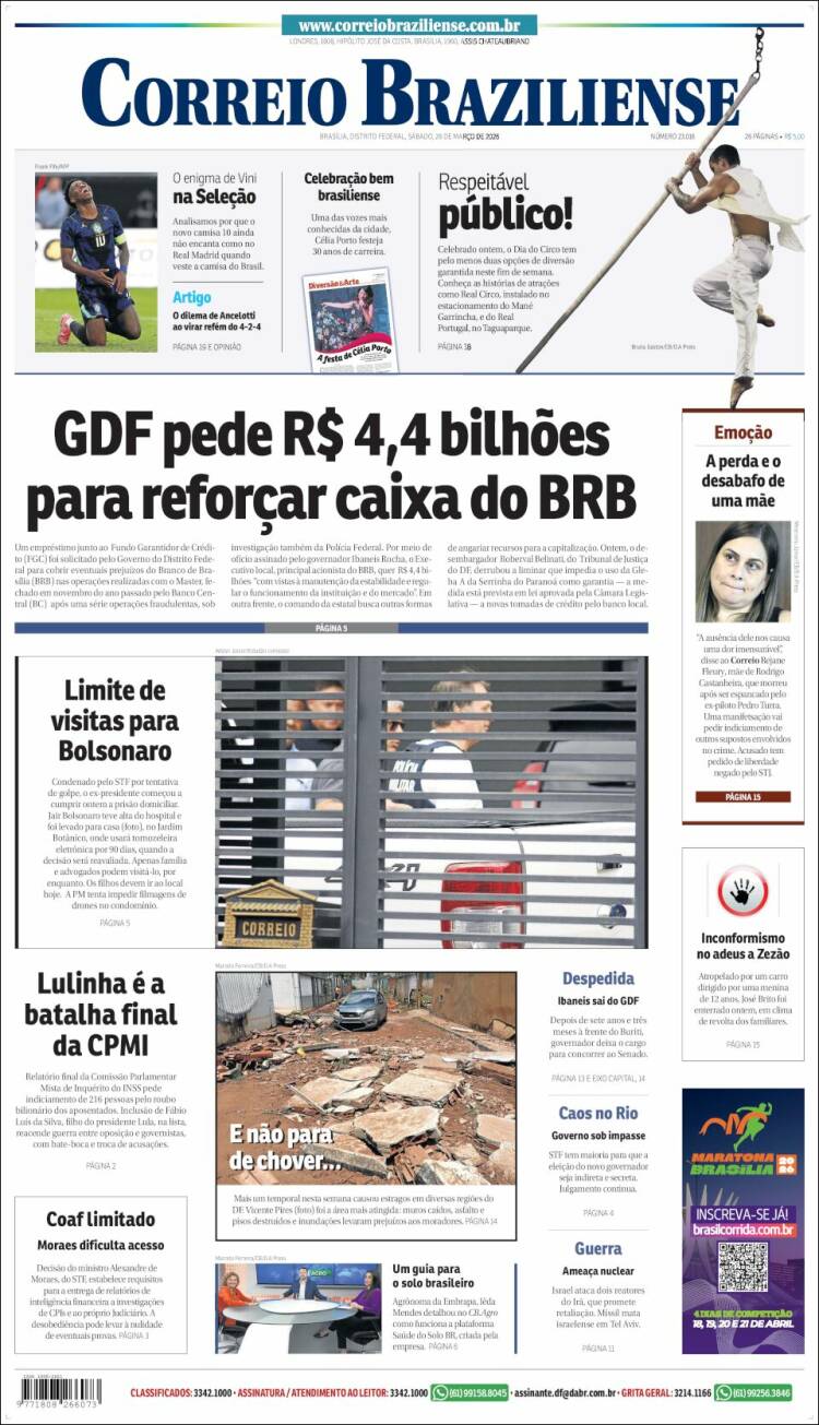 Portada de Correio Braziliense (Brasil)