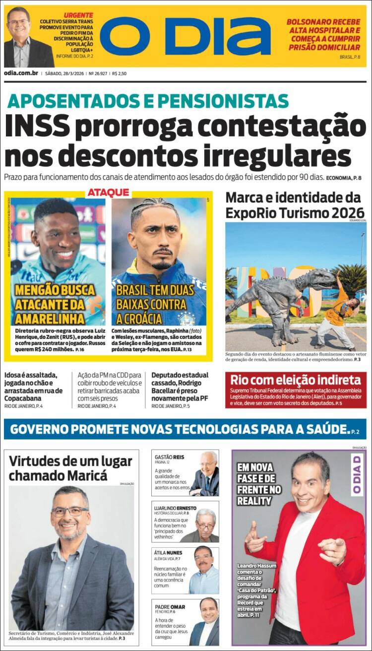 Portada de O Dia (Brasil)