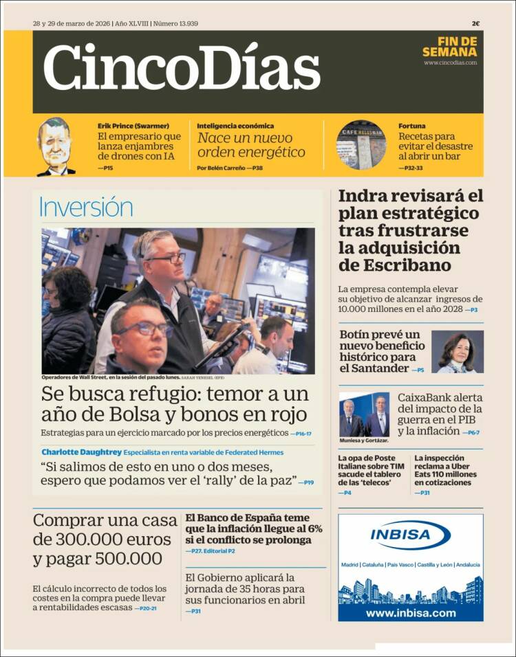 Portada de Cinco Días (Espa&ntilde;a)