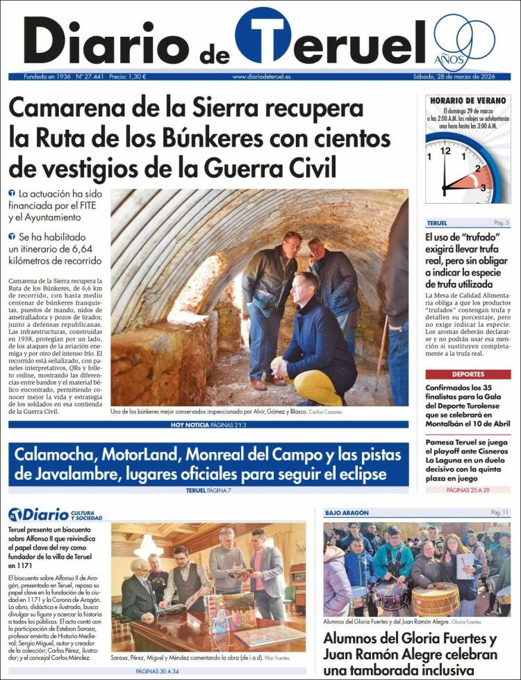 Portada de Diario de Teruel (Espa&ntilde;a)