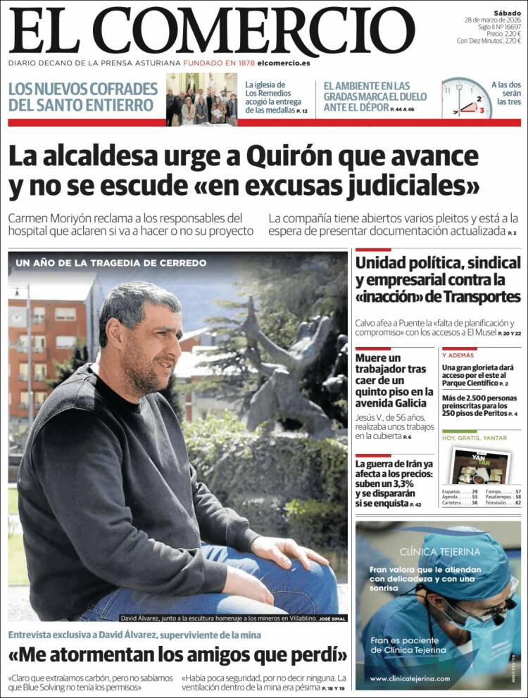 Portada de El Comercio - Gijón (Espa&ntilde;a)