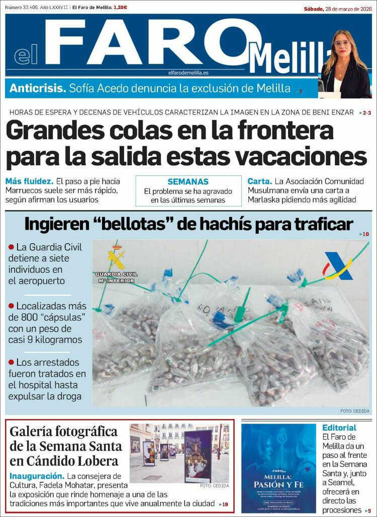 Portada de El Faro de Melilla (Espa&ntilde;a)