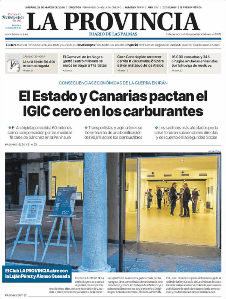 Portada de La Provincia (Espa&ntilde;a)