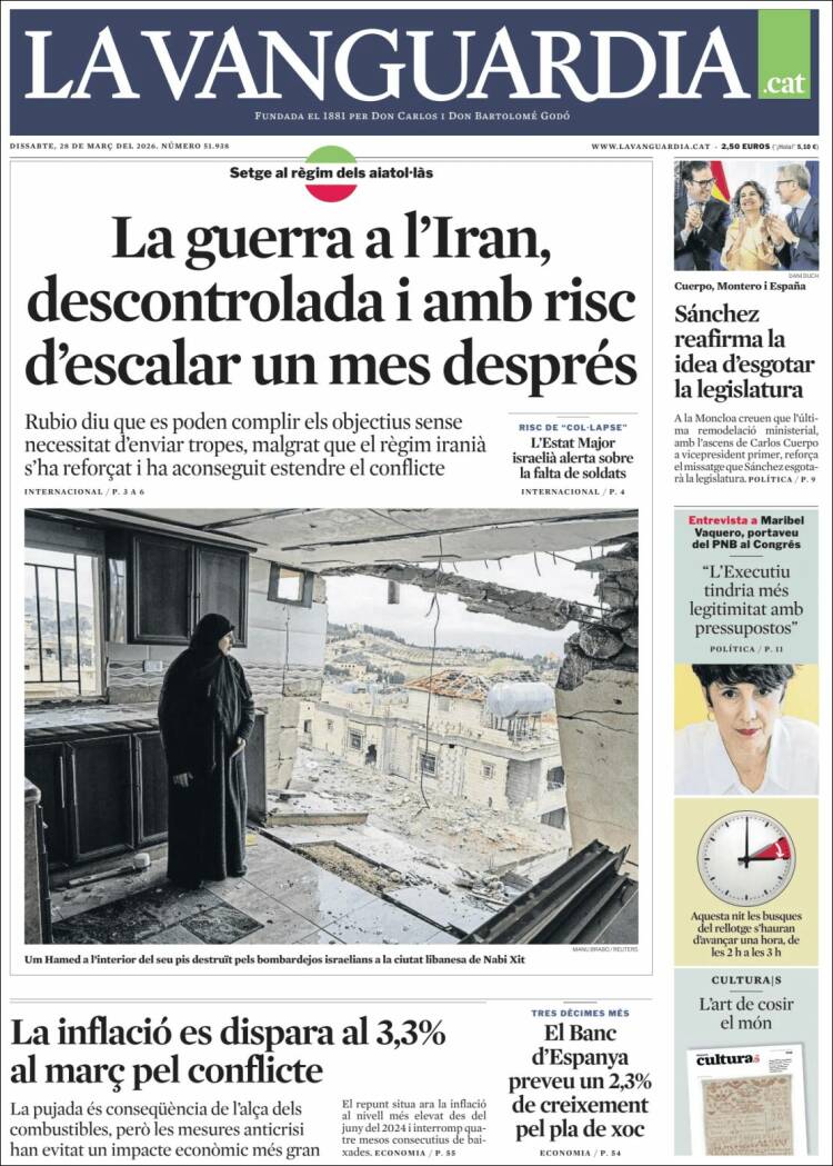 Portada de La Vanguardia (Espa&ntilde;a)