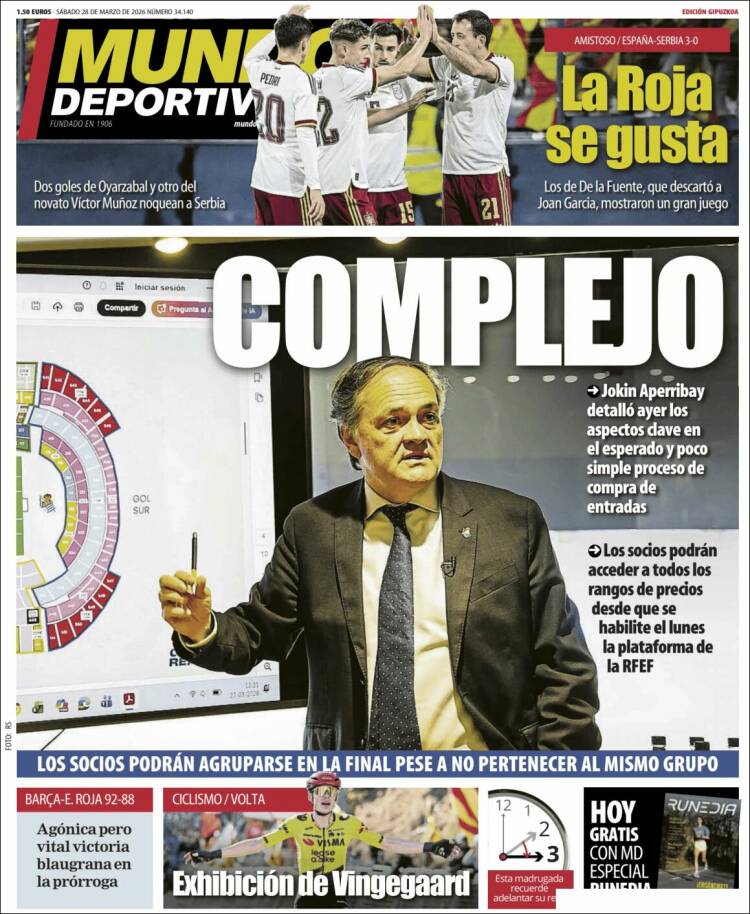 Portada de Mundo Deportivo Gipuzkoa (Espa&ntilde;a)