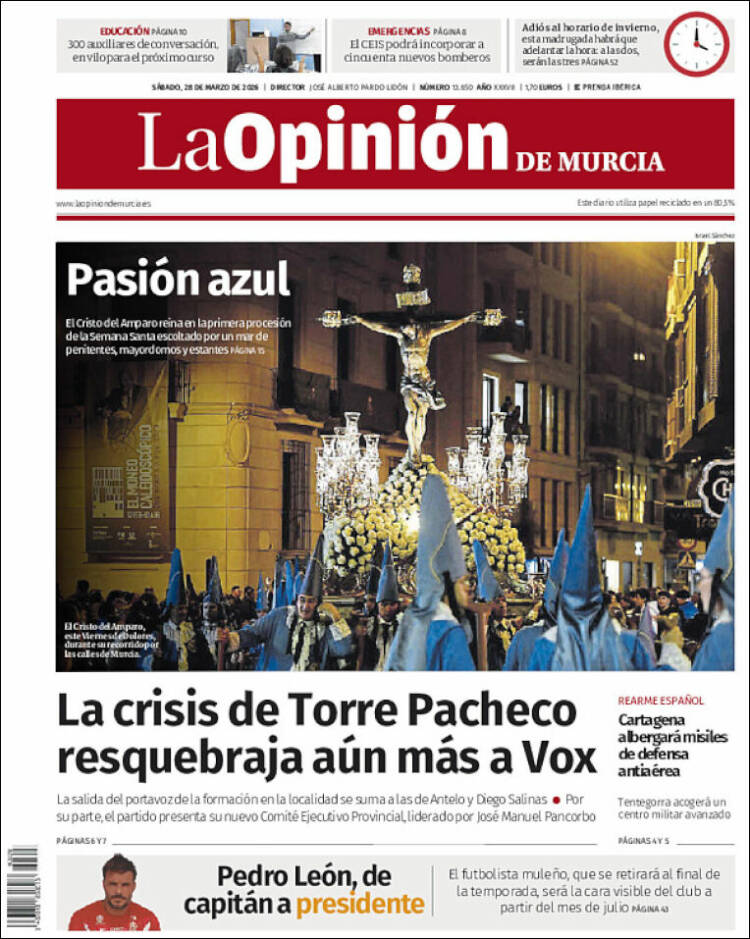 Portada de La Opinión de Murcia (Espa&ntilde;a)