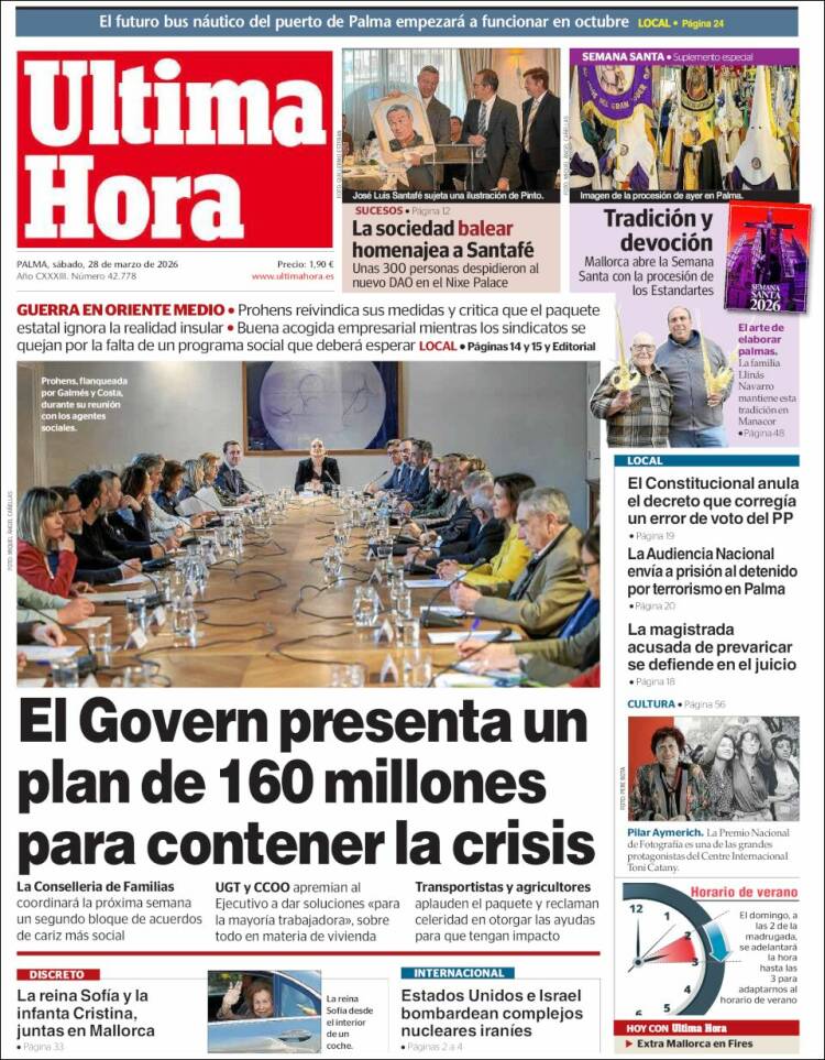 Portada de Última Hora (Espa&ntilde;a)
