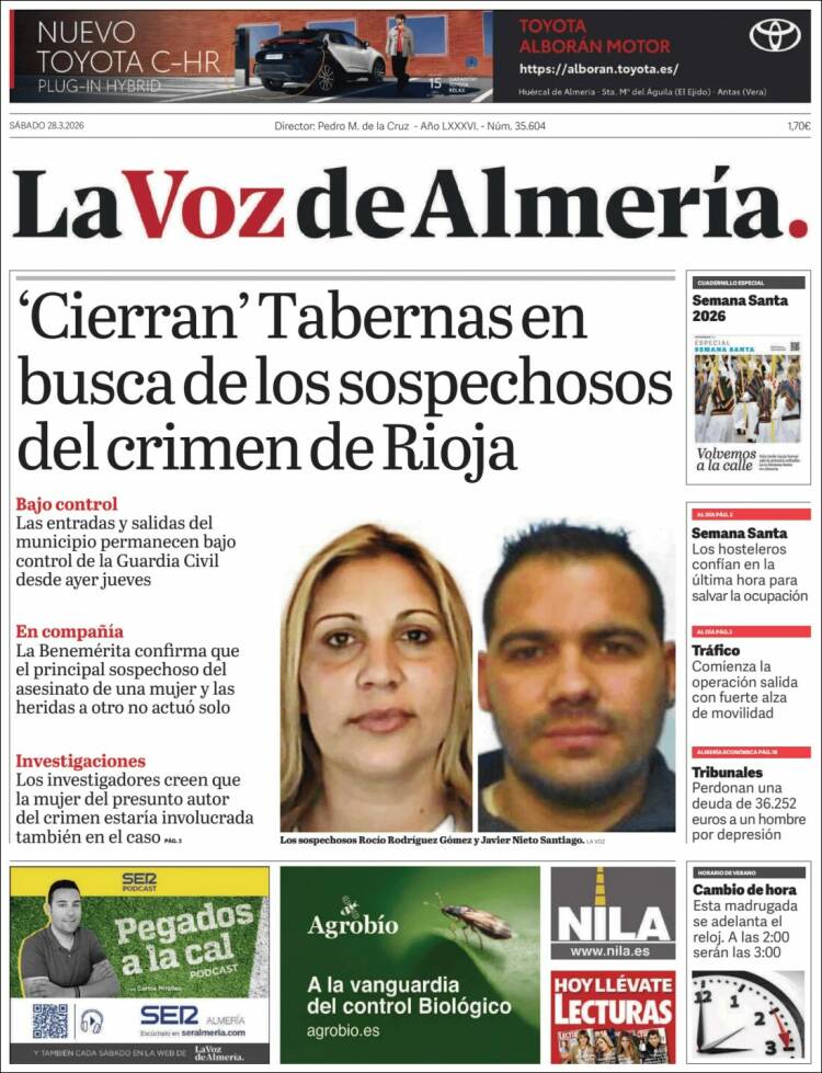Portada de La Voz de Almería (Espa&ntilde;a)