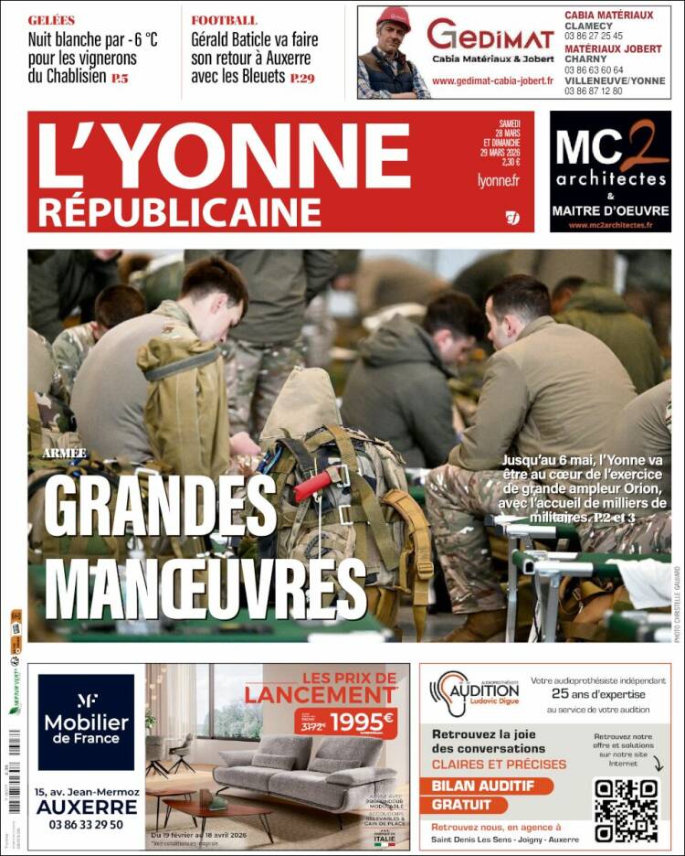 Portada de L'Yonne-Républicaine (Francia)