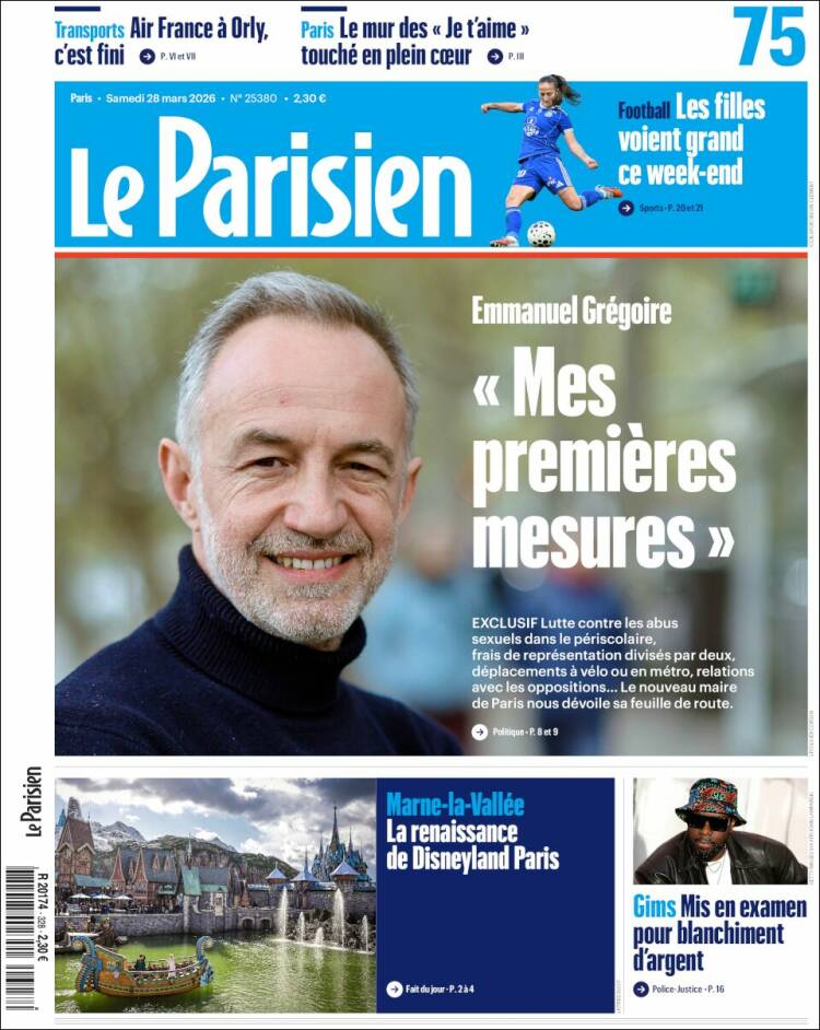Portada de Le Parisien (Francia)