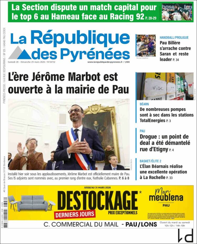 Portada de La République des Pyrénées (Francia)