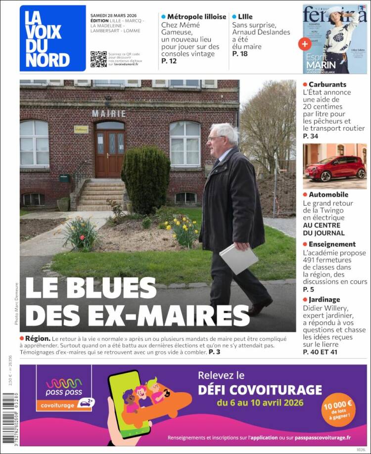 Portada de La Voix du Nord (Francia)