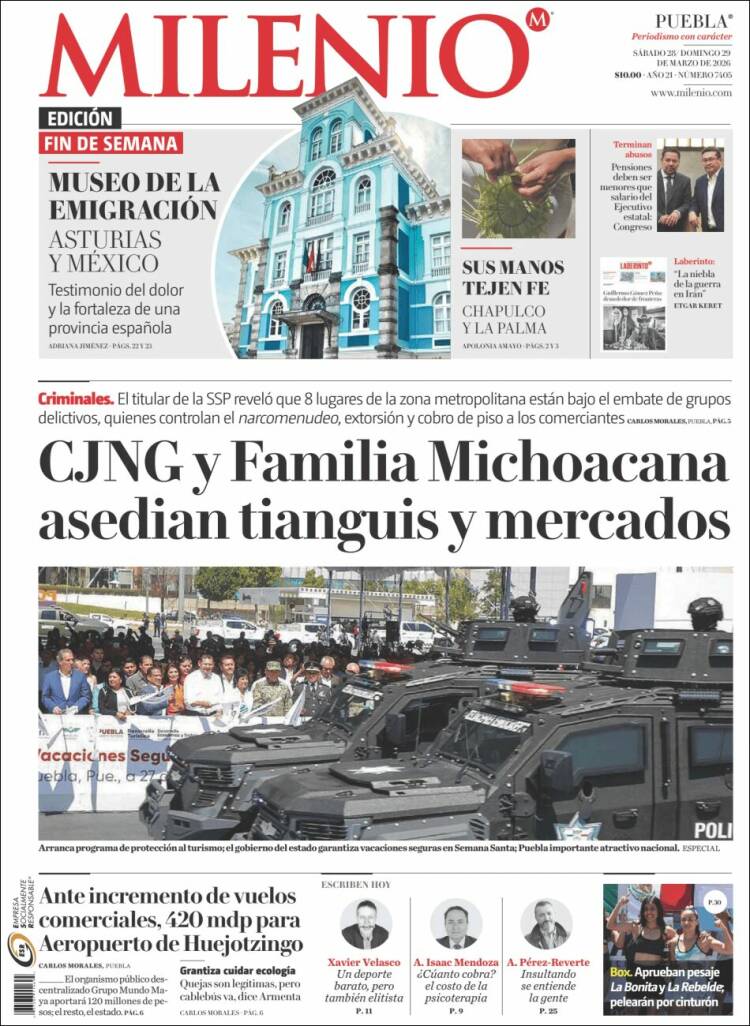 Portada de Milenio de Puebla (M&eacute;xico)