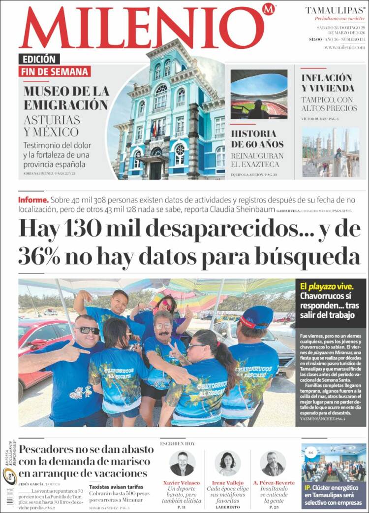 Portada de Milenio - Tamaulipas (M&eacute;xico)