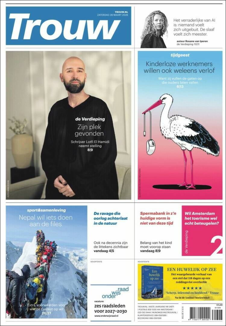 Portada de Trouw (Pa&iacute;ses Bajos)