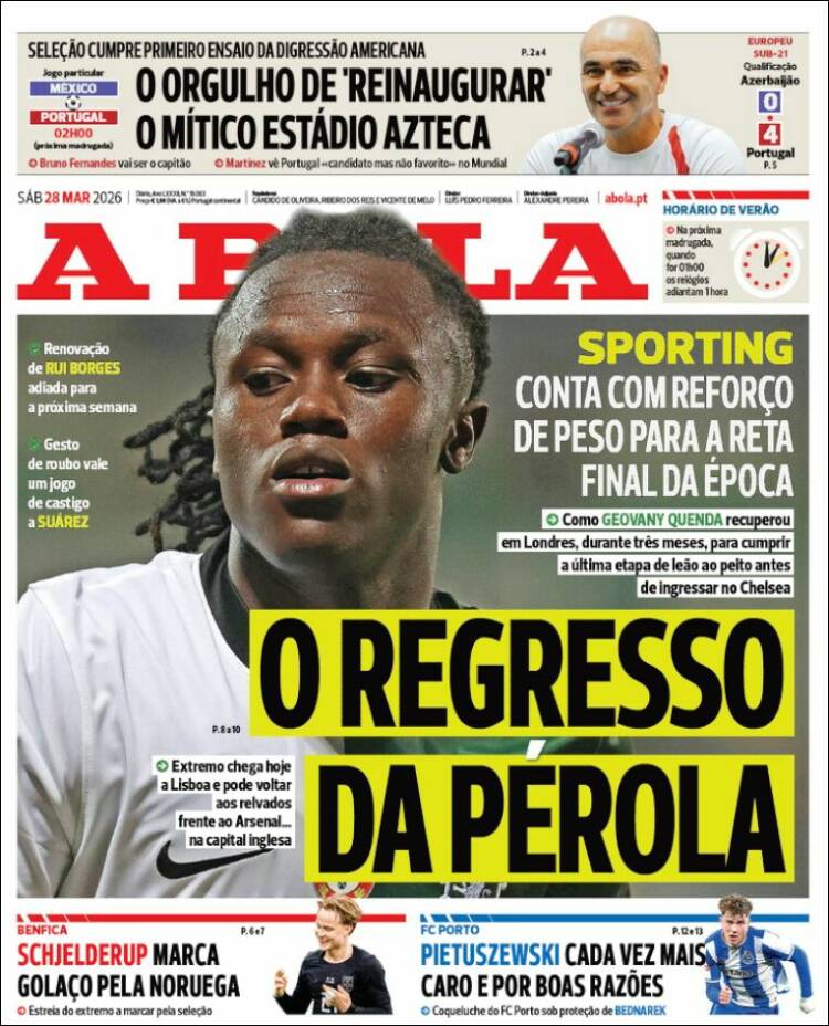 Portada de A Bola (Portugal)