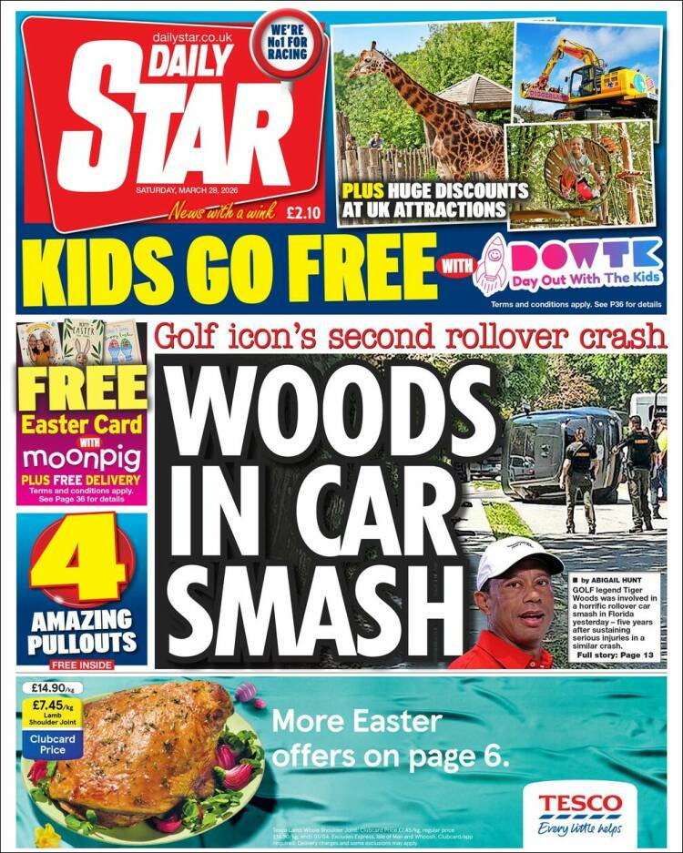 Portada de Daily Star (Reino Unido)