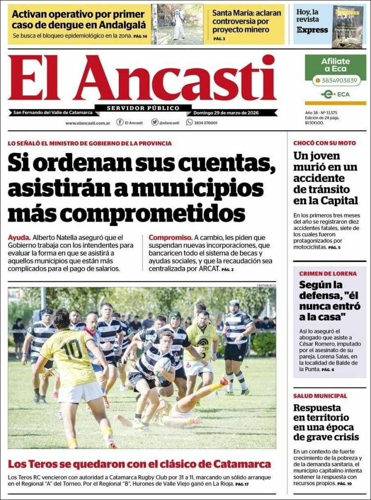 Portada de El Ancasti (Argentina)