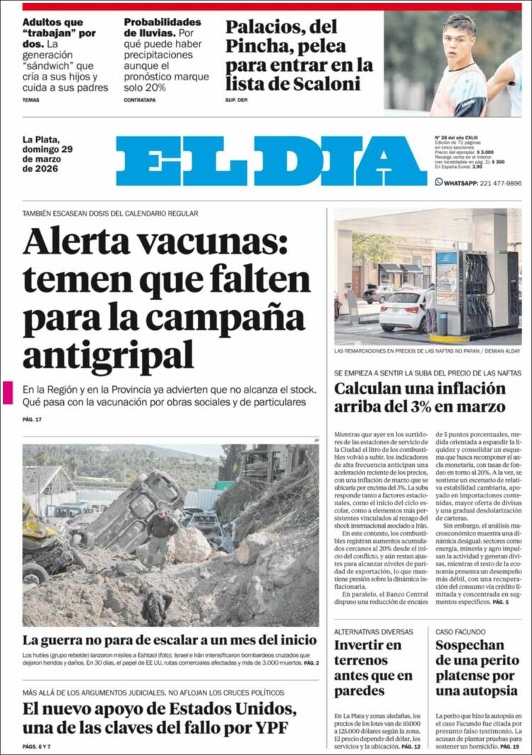 Portada de El Día de la Plata (Argentina)