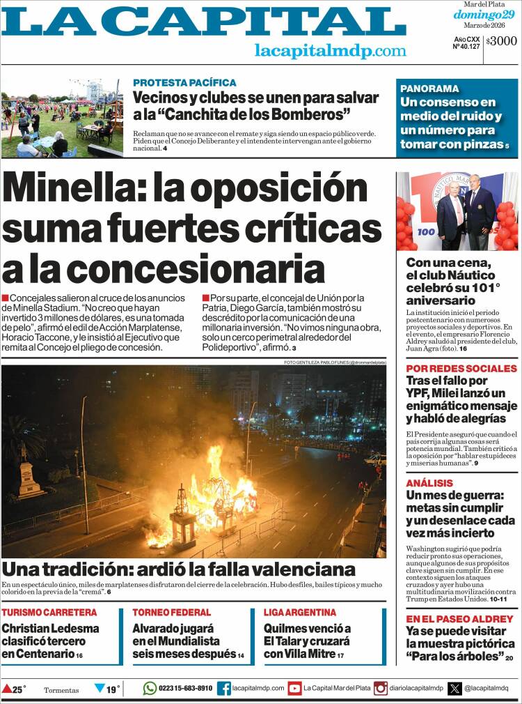 Portada de Diario La Capital - Mar del Plata (Argentina)