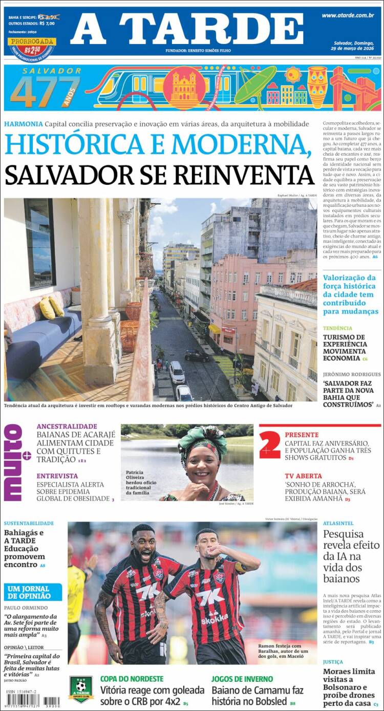 Portada de Diário A Tarde (Brasil)