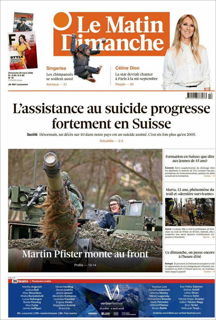 Portada de Le Matin (Suiza)