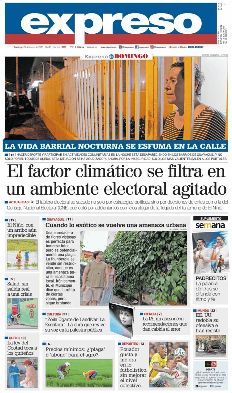 Portada de Expreso (Ecuador)